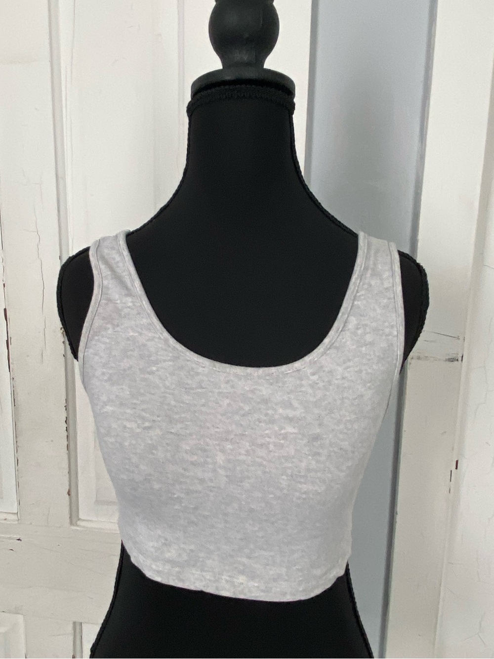 Fashion Nova Heather Gray Scoop Neck Crop Tank